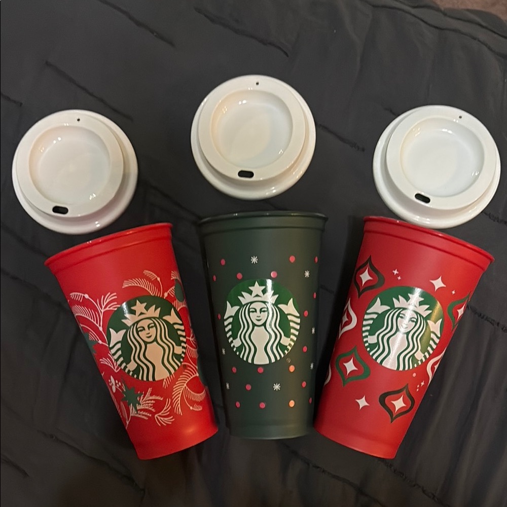 Starbucks Holiday Reusable Cups Set of 3